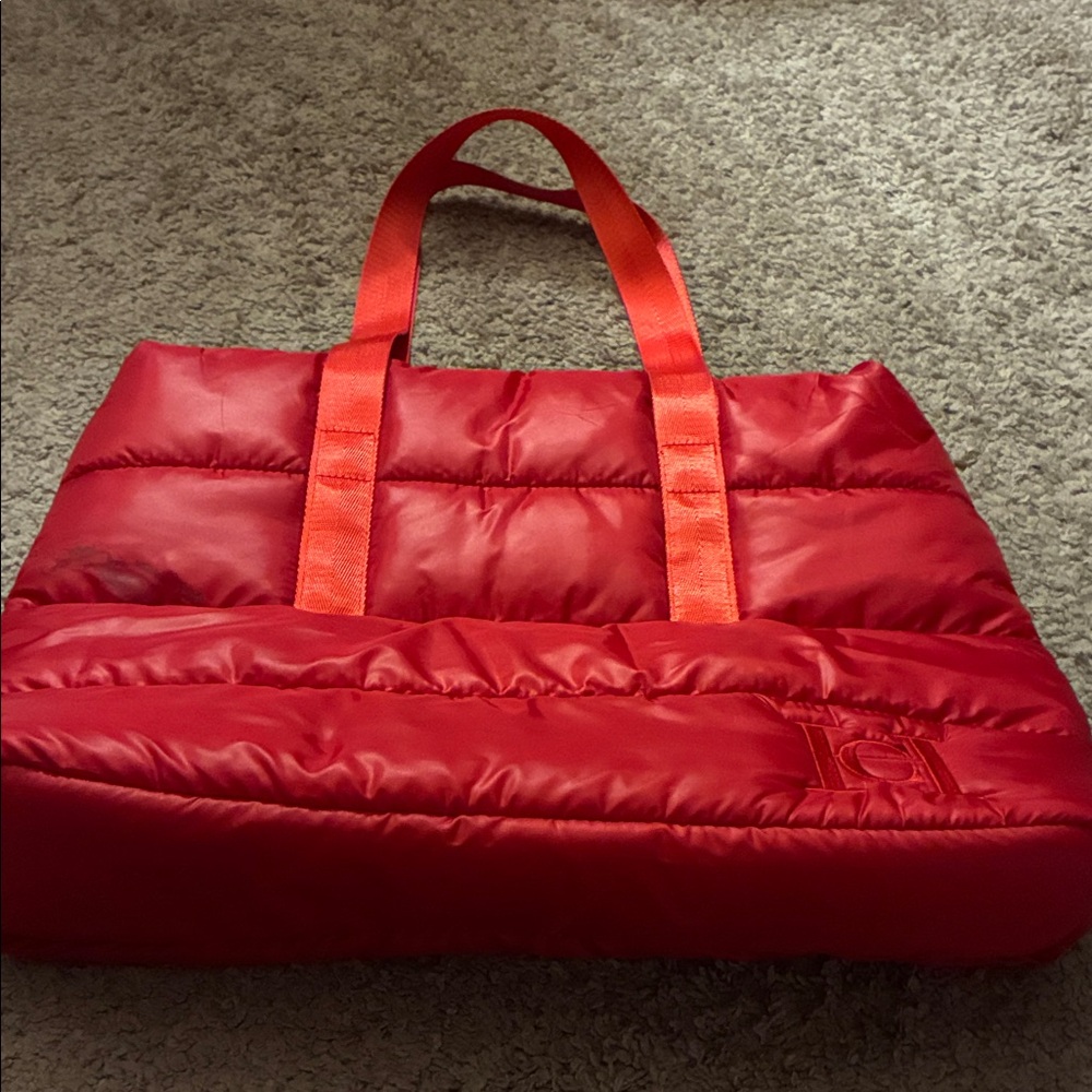 Chic Red Puffer Tote  Bag